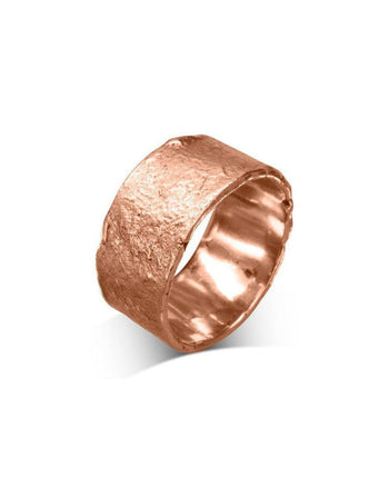 Wide Reticulated Wedding Band Ring Pruden and Smith 18ct Rose Gold  