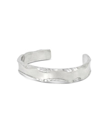 Side Hammered Silver Cuff Bangle (Wide) Bangle Pruden and Smith   