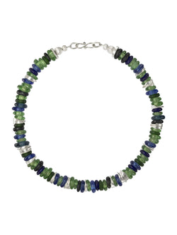 African Recycled Blue Glass Bead Necklace Necklace Pruden and Smith   