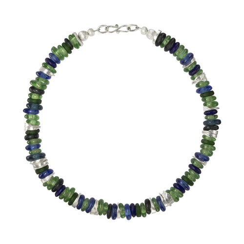 African Recycled Blue Glass Bead Necklace Necklace Pruden and Smith   