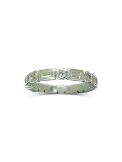 Alternating Baguette and Round Diamond Full Eternity Ring Ring Pruden and Smith Platinum  