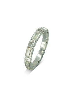 Alternating Baguette and Round Diamond Full Eternity Ring Ring Pruden and Smith   