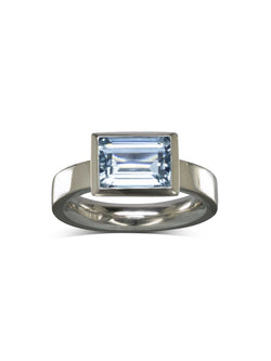 Modern Aquamarine Solitaire Ring Ring Pruden and Smith