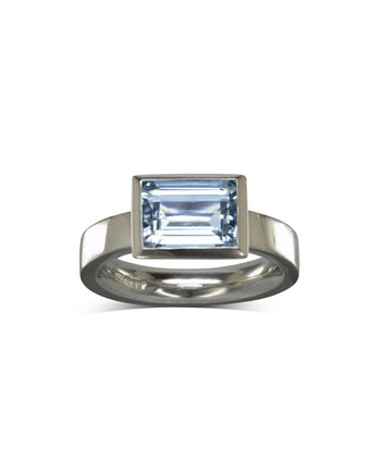 Modern Aquamarine Solitaire Ring Ring Pruden and Smith