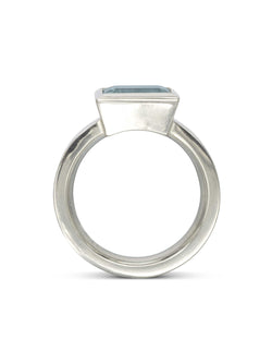 Modern Aquamarine Solitaire Ring Ring Pruden and Smith