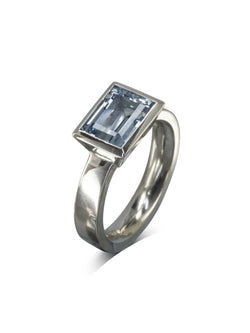 Modern Aquamarine Solitaire Ring Ring Pruden and Smith