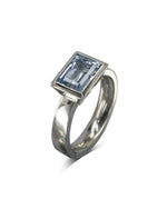 Modern Aquamarine Solitaire Ring Ring Pruden and Smith