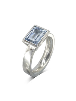 Modern Aquamarine Solitaire Ring Ring Pruden and Smith