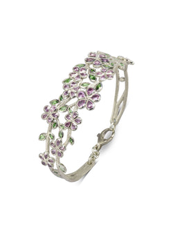 Bespoke Cherry Blossom Bangle with Sapphire Bangle Pruden and Smith   