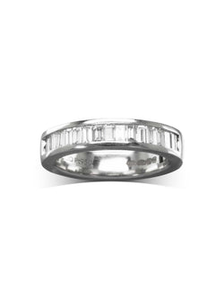 Hinged Baguette Diamond Platinum Eternity Ring Ring Pruden and Smith   