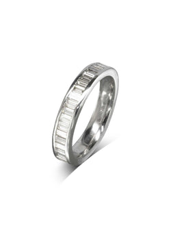 Baguette Diamond Platinum Eternity Ring (4mm) Ring Pruden and Smith   