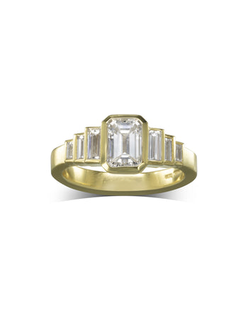 Art Deco Emerald Cut Diamond Ring Ring Pruden and Smith   