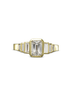 Art Deco Emerald Cut Diamond Ring Ring Pruden and Smith   