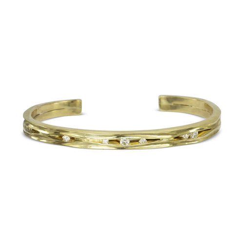 Trap Solid Gold Diamond Bangle Bangle Pruden and Smith   