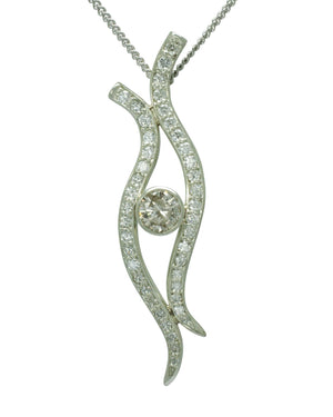 Spiky White Gold Diamond Pendant Pendant Pruden and Smith   