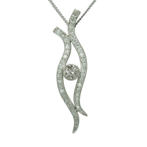 Spiky White Gold Diamond Pendant Pendant Pruden and Smith   