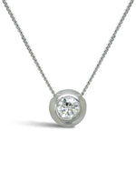 Pebble 9ct Gold Diamond Pendant Pendant Pruden and Smith 0.5ct (5mm) 9ct White Gold 