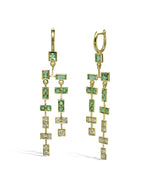 Bespoke Wedding Gold Emerald Mobile Earrings Earrings Pruden and Smith   