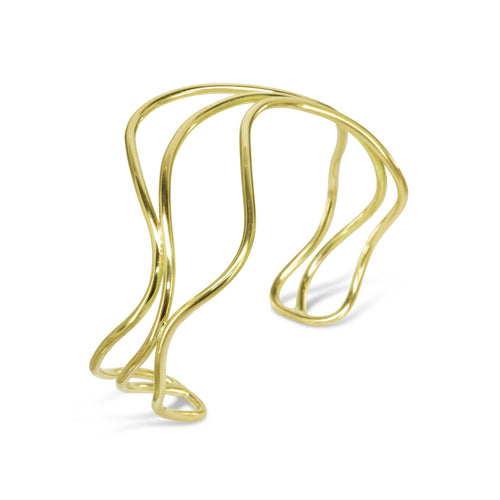 Three Strand Asymmetric 9ct Solid Gold Bangle Bangle Pruden and Smith   