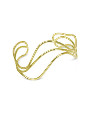 Three Strand Asymmetric 9ct Solid Gold Bangle Bangle Pruden and Smith   