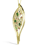 Bespoke Ruby, Emerald, Sapphire, Diamond Forged Pendant Pendant Pruden and Smith   