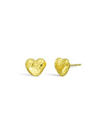 Nugget Gold Heart Stud Earrings Earrings Pruden and Smith   