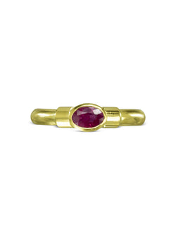 Oval Ruby Solitaire Gold Ring Ring Pruden and Smith   