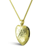 Hammered Yellow Gold Heart Pendant (Large) Pendant Pruden and Smith   