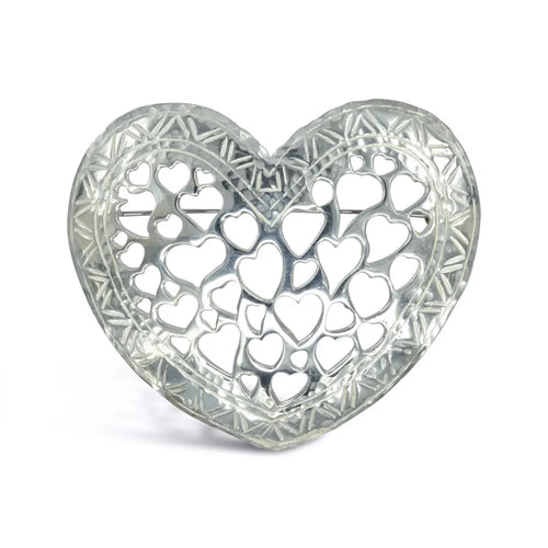 Large Silver Heart Brooch  Pruden and Smith   