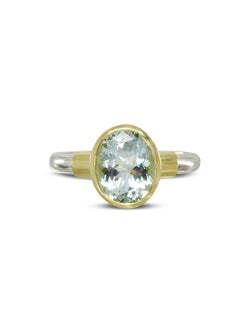 Aquamarine with Gold Shoulders Ring Ring Pruden and Smith