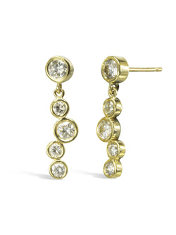 Water Bubbles 2ct Diamond Drop Earrings Earrings Pruden and Smith 18ct Yellow Gold  