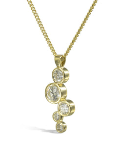 Water Bubbles 1ct Diamond Pendant Pendant Pruden and Smith 18ct Yellow Gold  