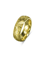 Gold Leaf Motif Wedding Ring Ring Pruden and Smith