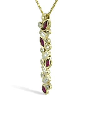 Water Bubbles Diamond and Ruby Pendant Pendant Pruden and Smith   