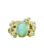 Opal and Diamond Gold Stacking Ring Set Ring Pruden and Smith   