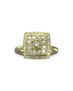 Pagoda Diamond Gold Cluster Engagement Ring Ring Pruden and Smith   