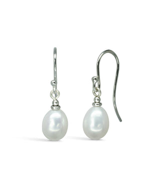 Simple Pearl Drop Earrings Earrings Pruden and Smith   