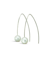 White Pearl Drop Earrings Earrings Pruden and Smith 9ct White Gold  