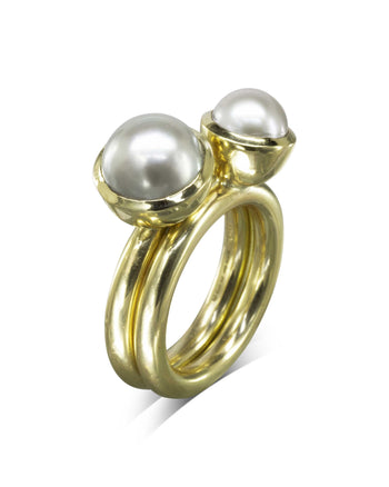 Pearl Gold Stacking Ring Set Ring Pruden and Smith   