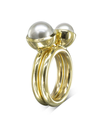 Pearl Gold Stacking Ring Set Ring Pruden and Smith   