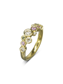 Water Bubbles Spring Sapphire Diamond Half Eternity Ring Ring Pruden and Smith   