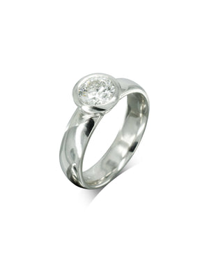 Rub Over Diamond Engagement Ring - Wide Frame Ring Pruden and Smith   