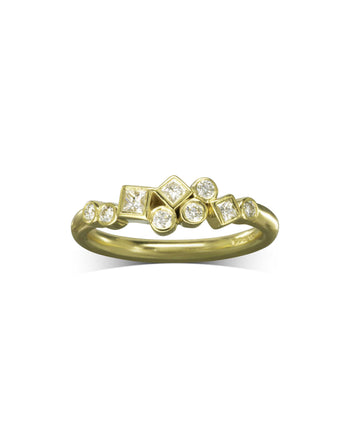 Water Bubbles Rocky Diamond Half Eternity Ring Ring Pruden and Smith 9ct Yellow Gold  