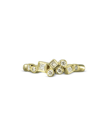 Water Bubbles Rocky Diamond Half Eternity Ring Ring Pruden and Smith 18ct Yellow Gold  
