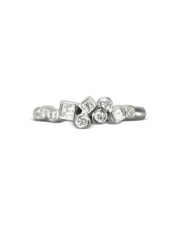 Water Bubbles Rocky Diamond Half Eternity Ring Ring Pruden and Smith 9ct White Gold  