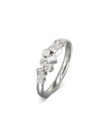 Water Bubbles Rocky Diamond Half Eternity Ring Ring Pruden and Smith Platinum  