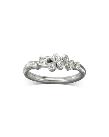 Water Bubbles Rocky Diamond Half Eternity Ring Ring Pruden and Smith   