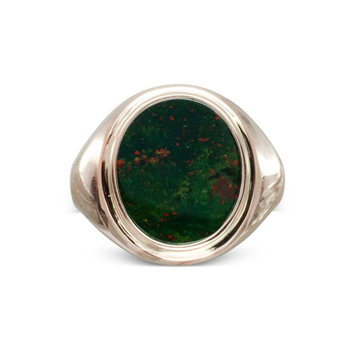 Rose Gold Bloodstone Signet Ring Ring Pruden and Smith   