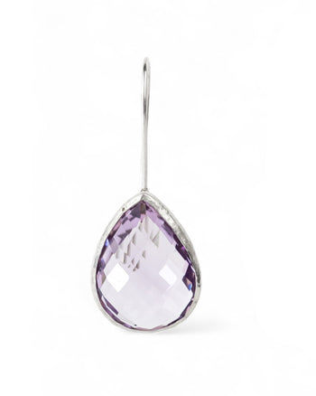 Amethyst Mirror Cut Drop Earrings