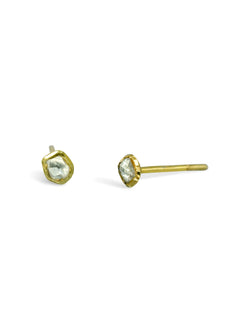 Rough Diamond 18ct Gold Stud Earrings Earrings Pruden and Smith   